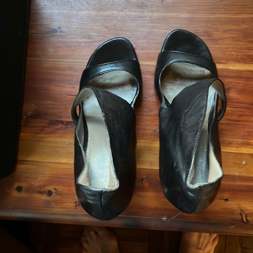 Black high heel sandal/ bootie
